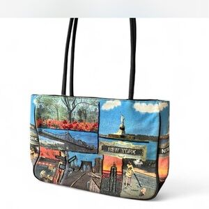 Colorful Beaded New York Print Tote Bag